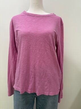 J. Crew Boatneck Long-Sleeve Tee in Pink